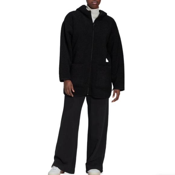 NWT•ADIDAS ORIGINALS•HEAVY DUTY SHERPA FLEECE HOODED COAT•BLACK•XL•STYLE HM2841 - Picture 2 of 16